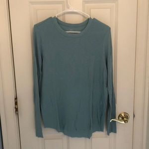 Real Soft Ribbed Long Sleeve Top - Aqua